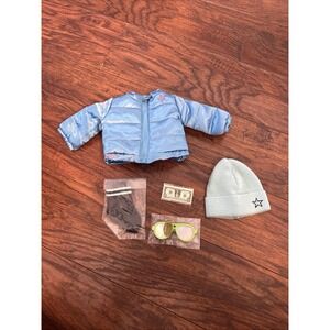 AMERICAN GIRL My AG Retired Blue PUFFY WINTER JACKET With Accessories